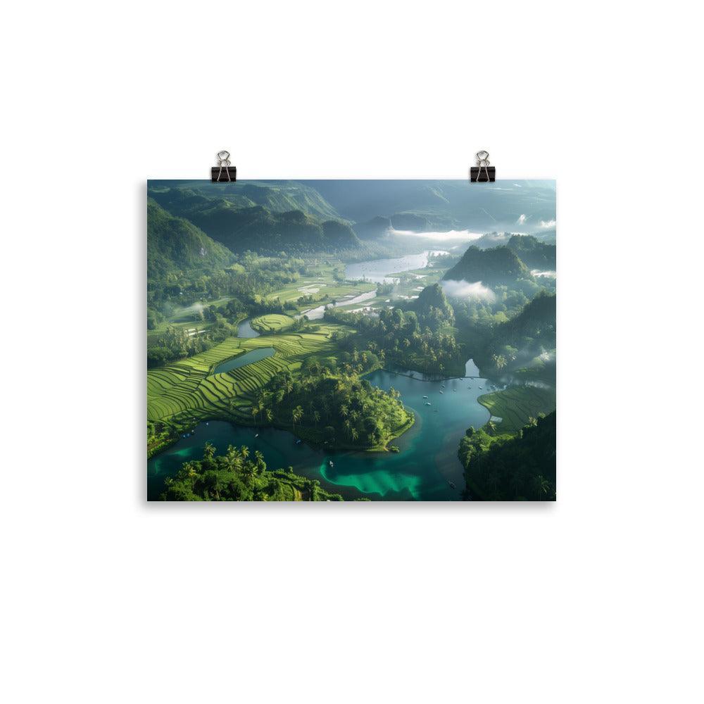 Indonesia Lush Green Valley Scenic Poster - Oh Posters