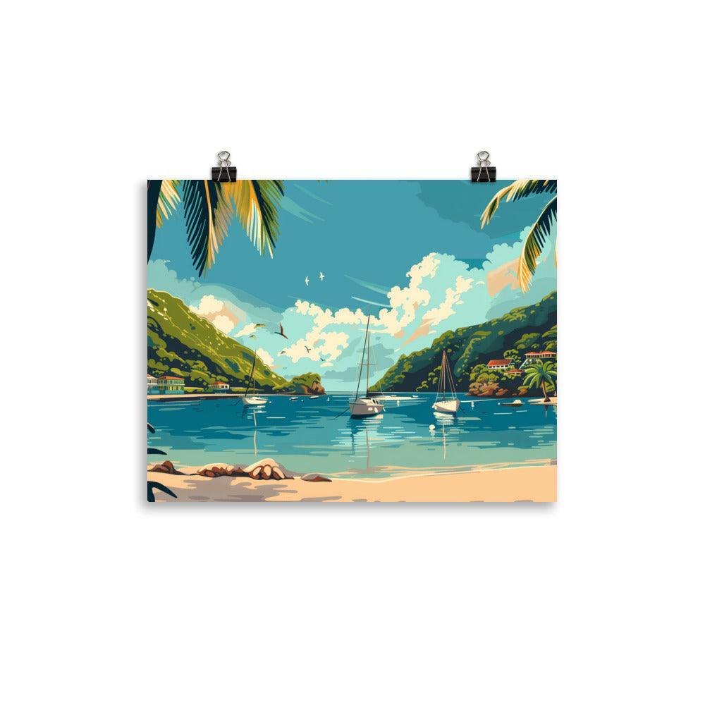 Saint Lucia Tranquil Bay Scenic Landscape Poster - Oh Posters