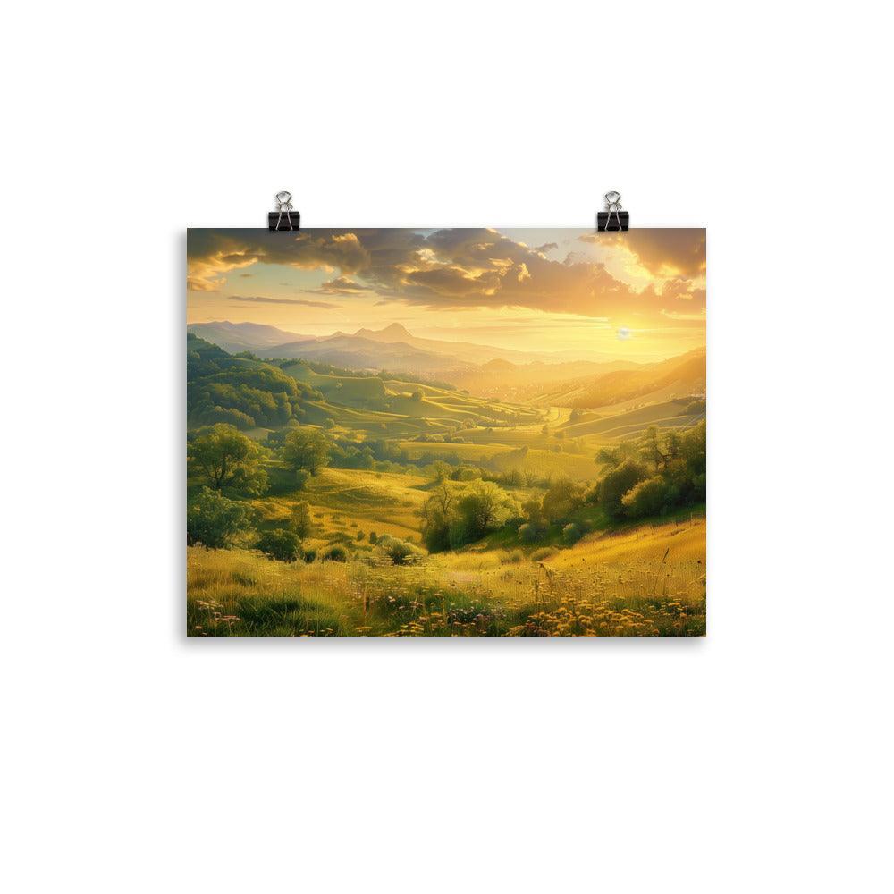 Slovakia Golden Mountain Valley Sunrise Poster - Oh Posters