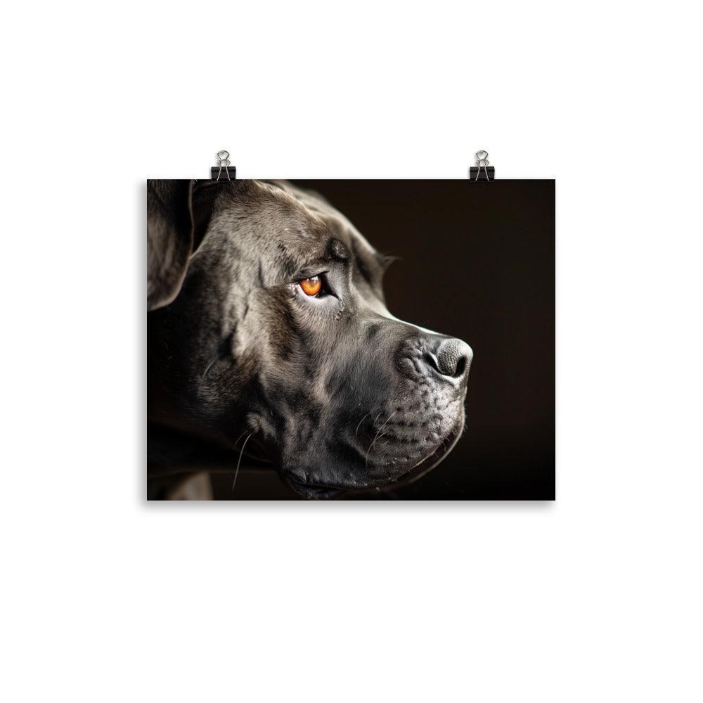 Cane Corso Side Profile in Shadow Portrait Poster - Oh Posters