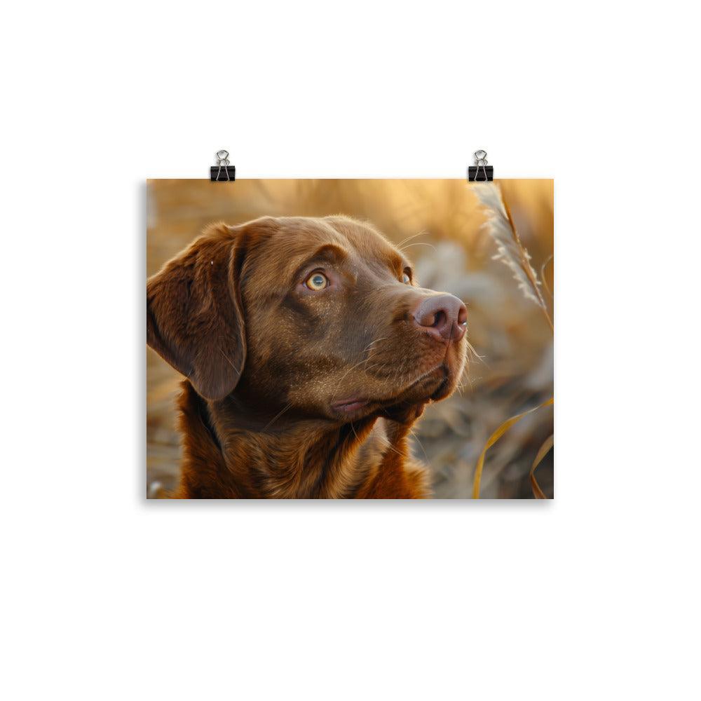 Chesapeake Bay Retriever Autumn Field Portrait Poster - Oh Posters