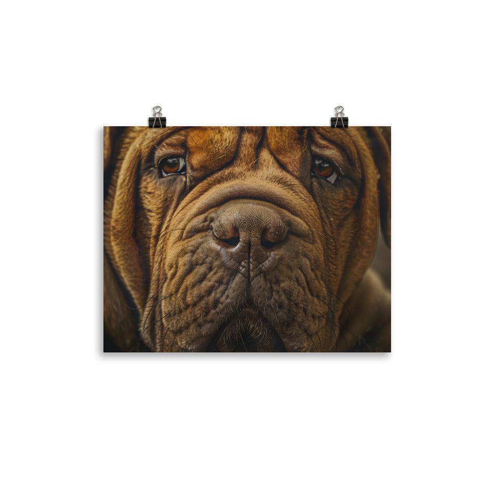 Chinese Shar-Pei Close-Up Wrinkled Face Portrait Poster - Oh Posters