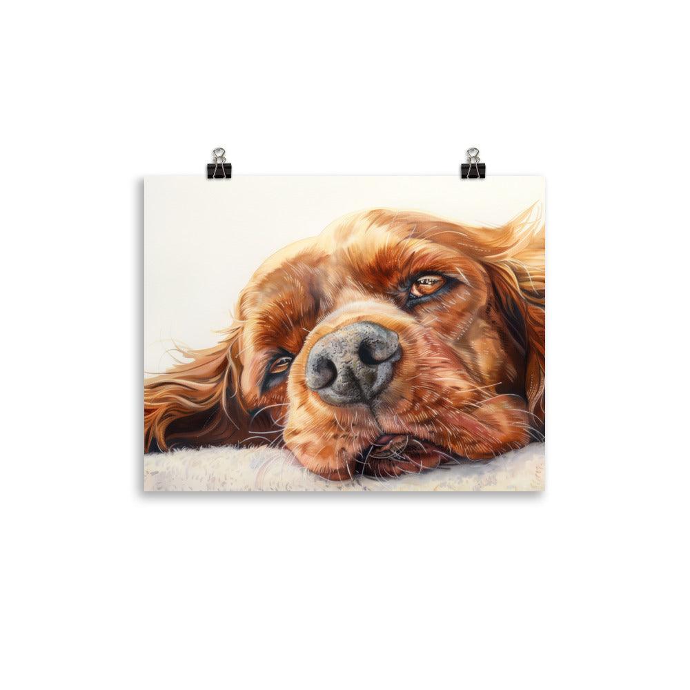 English Cocker Spaniel Close-Up Relaxed Portrait Poster - Oh Posters