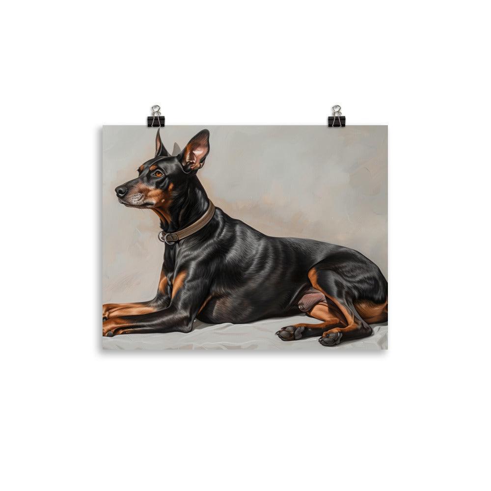 German Pinscher Realistic Side Pose Portrait Poster - Oh Posters