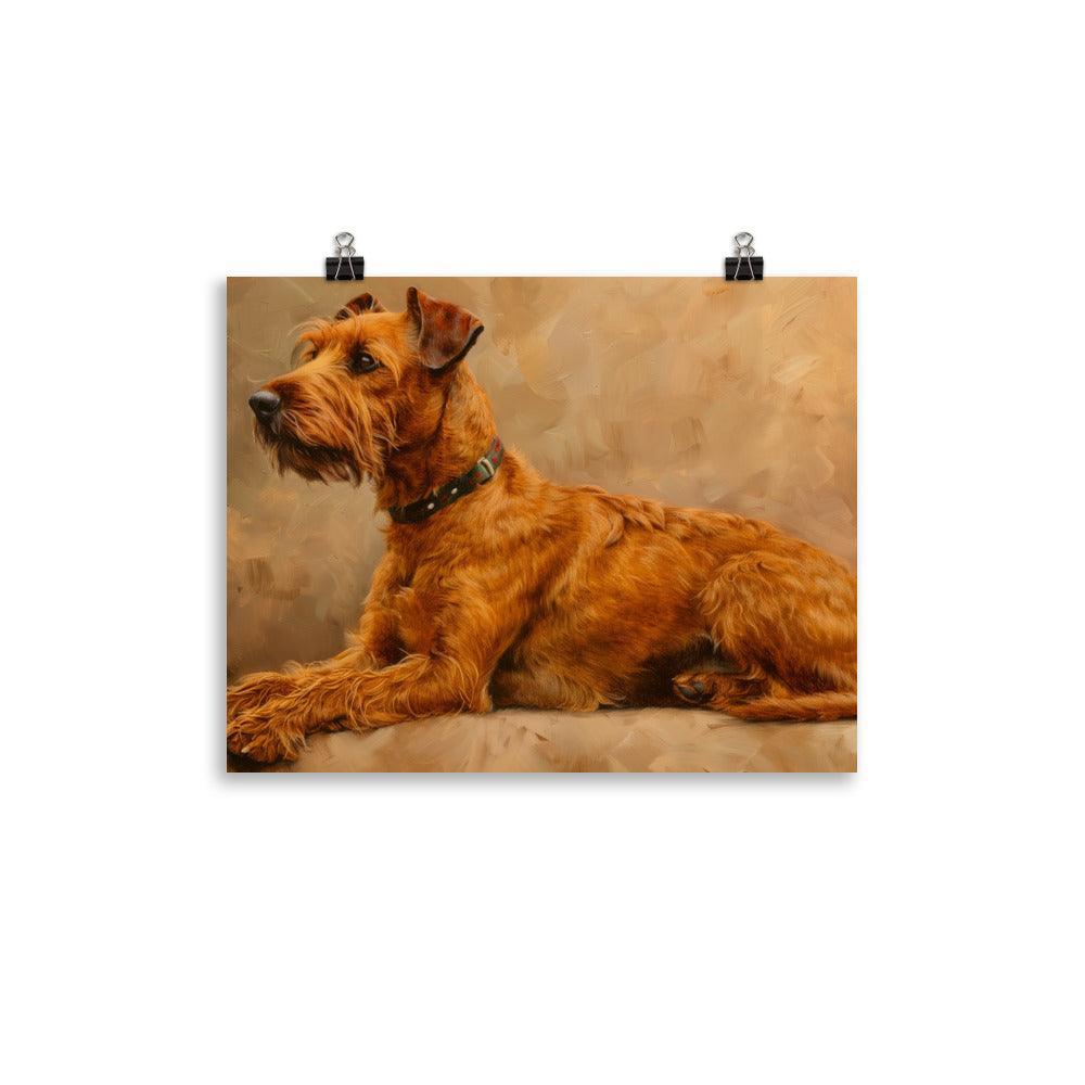 Irish Terrier Lying Down Painting Poster - Oh Posters