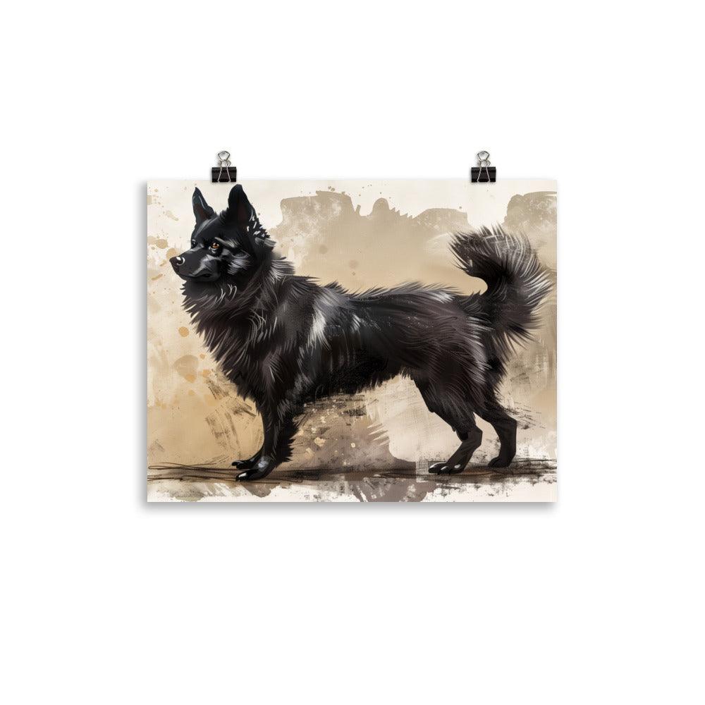 Norwegian Buhund Watercolor Digital Art Poster - Oh Posters