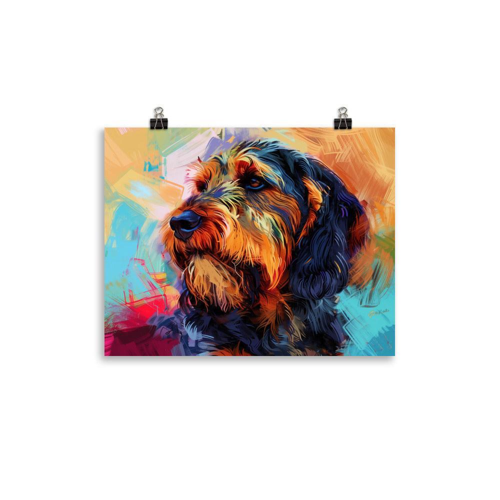 Otterhound Abstract Colorful Dog Art with Vibrant Background Poster - Oh Posters