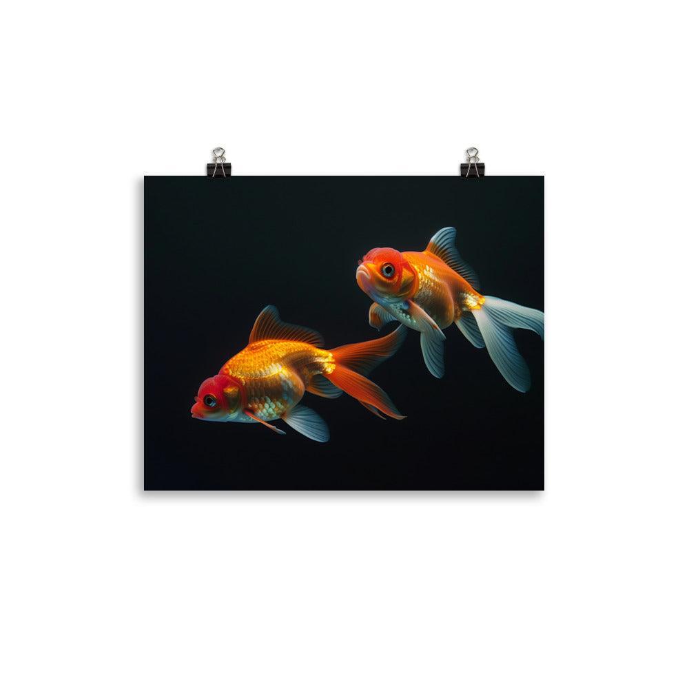 Goldfish Pair Underwater Elegance Digital Art Poster - Oh Posters