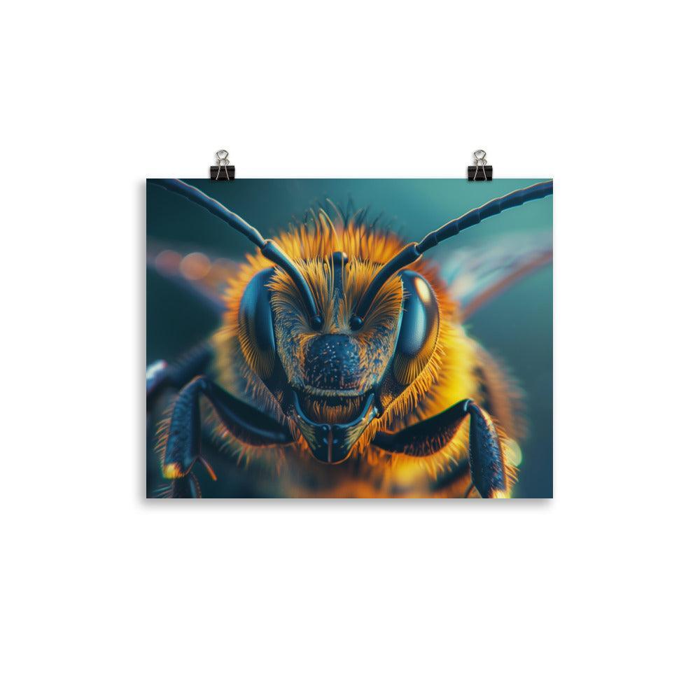 Macro Honeybee Closeup Detailed Insect Photography Poster - Oh Posters