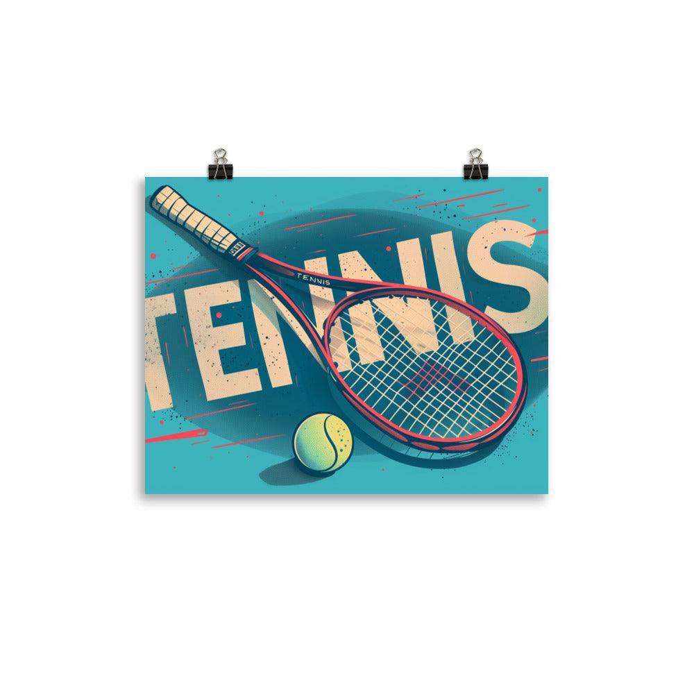 Tennis Racket and Ball Retro Sports Graphic Poster - Oh Posters