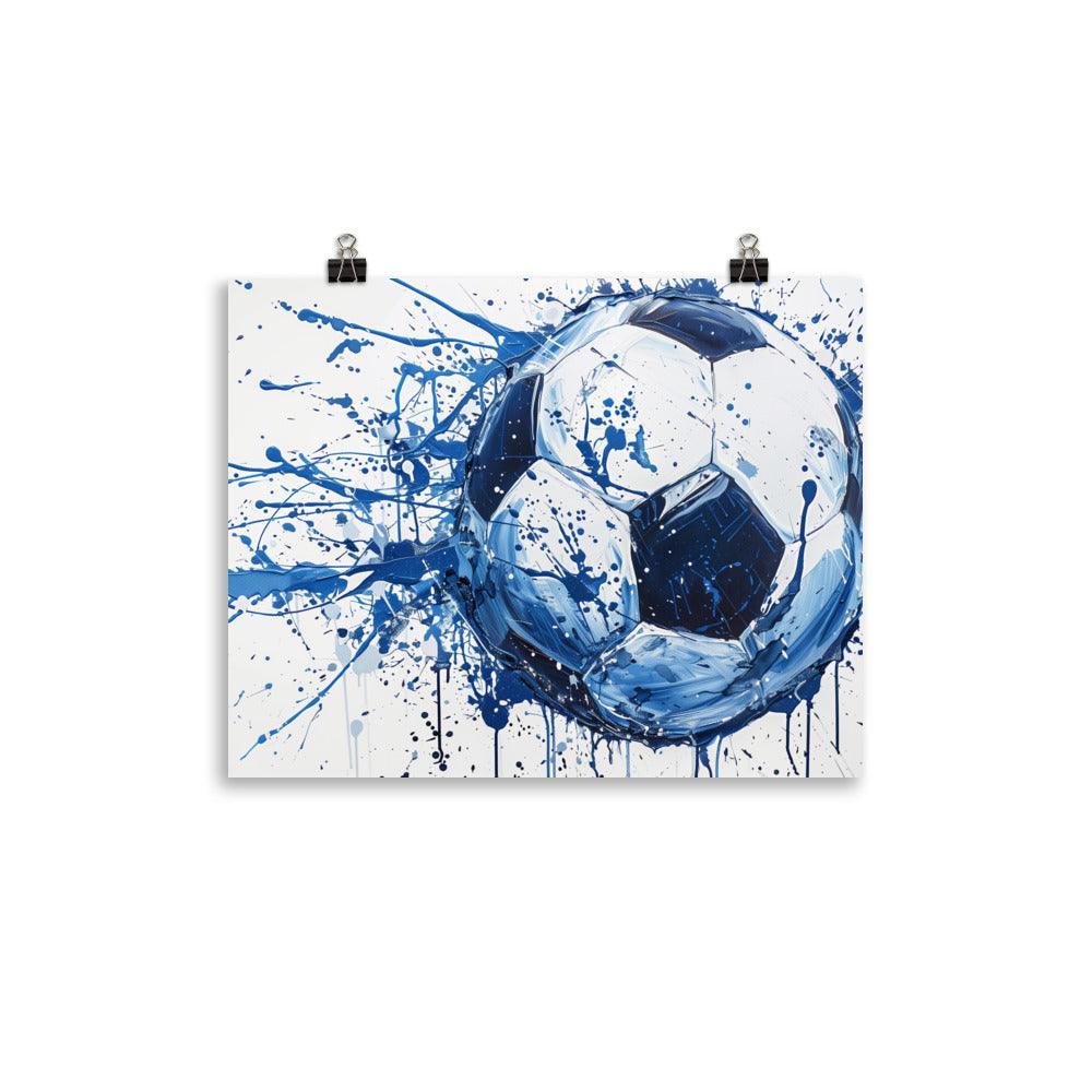 Football Soccer Ball Splatter Paint Abstract Sports Poster - Oh Posters