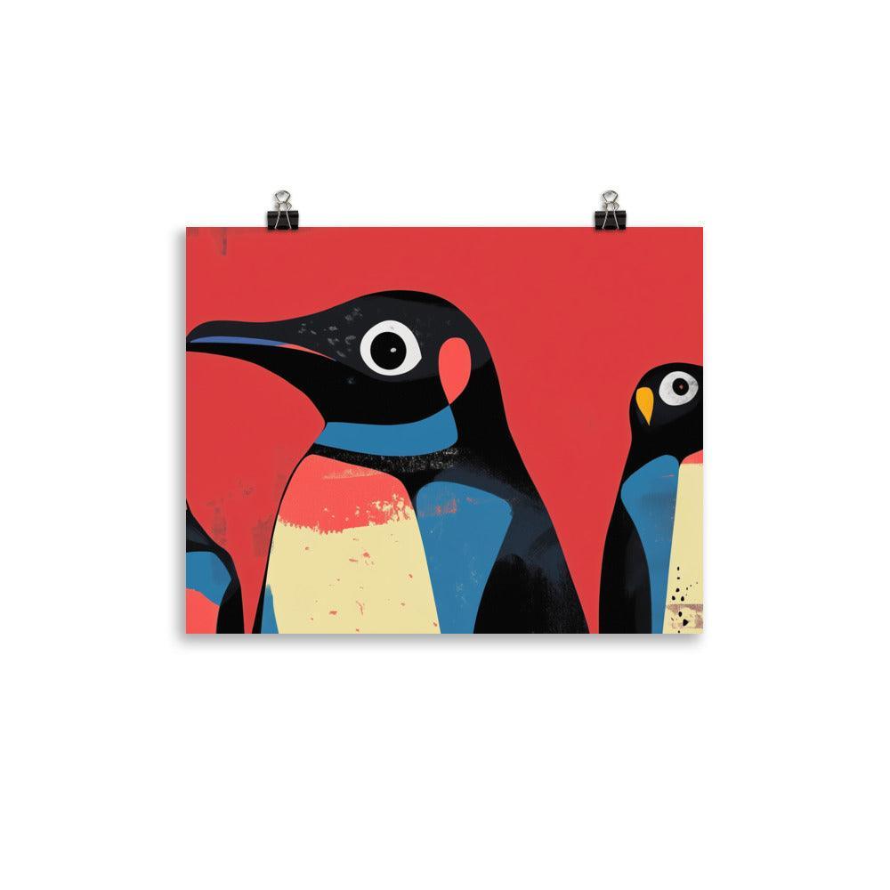 Colorful Penguin Trio Modern Pop Art Design Poster - Oh Posters