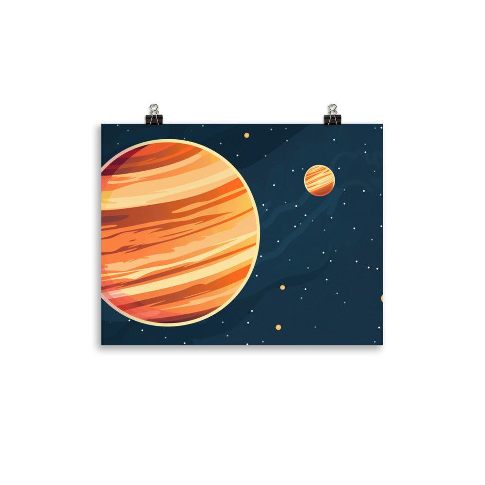 Jupiter and Moons Minimalist Planetary Art Poster - Oh Posters