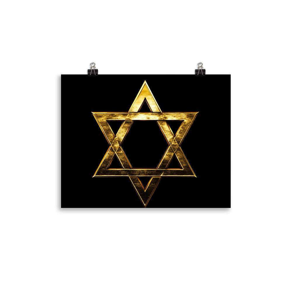 Golden Star of David Jewish Symbol Art Poster - Oh Posters