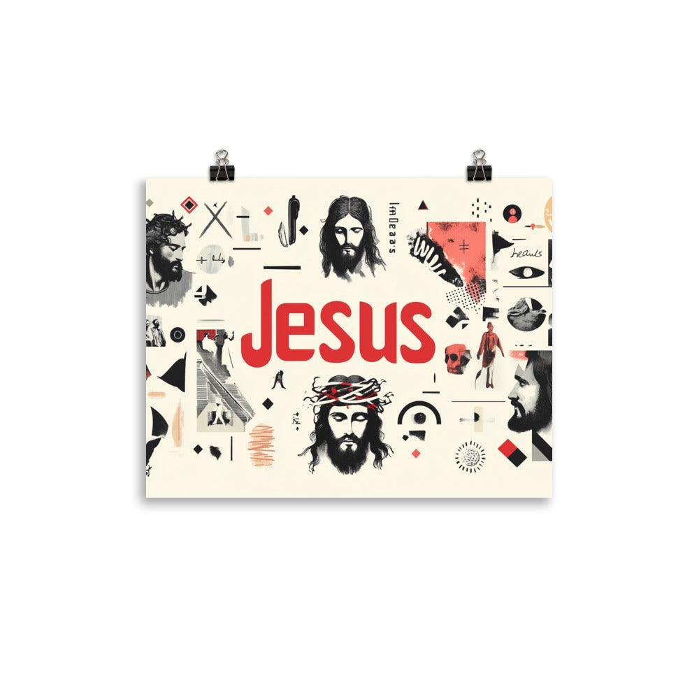 Jesus Modern Minimalist Spiritual Collage Art Poster - Oh Posters