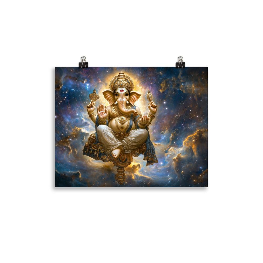 Cosmic Ganesh in a Starry Universe Fantasy Divine Art Poster - Oh Posters