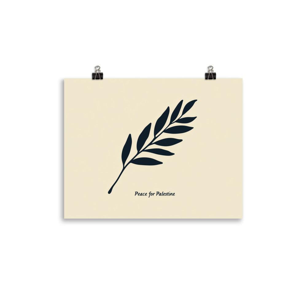 Peace for Palestine Olive Branch Minimalist Design Poster - Oh Posters