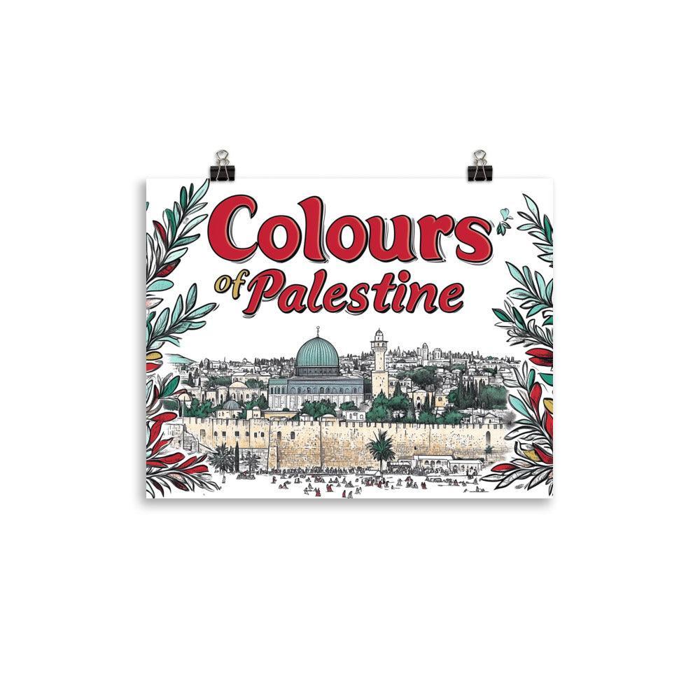 Colours of Palestine Jerusalem Cityscape Illustration Poster - Oh Posters