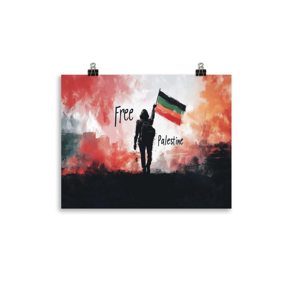 Free Palestine Resistance Flag Silhouette Poster - Oh Posters