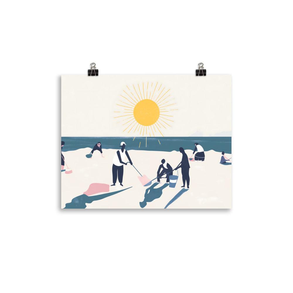 Beach Cleanup Community Sun Fun Coastal Care Inspiration Poster - Oh Posters