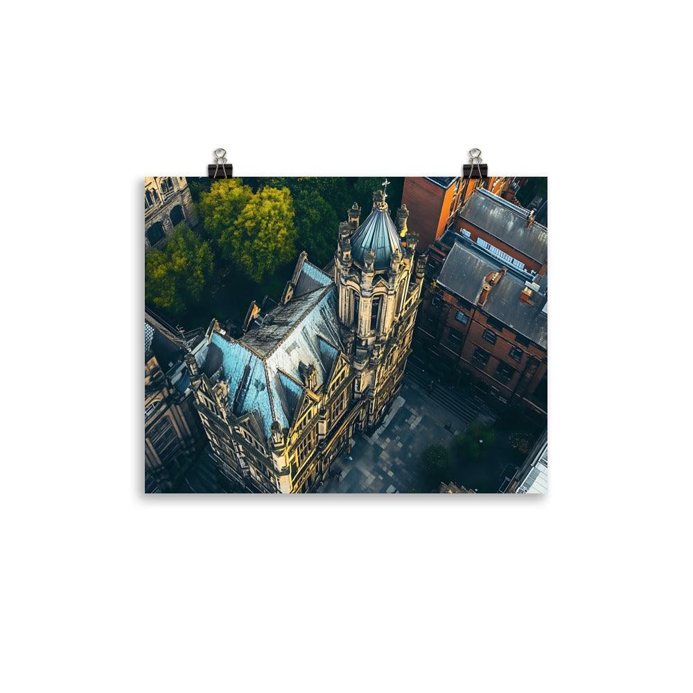 Manchester Aerial View Architecture Charm Urban Skyline Poster - Oh Posters