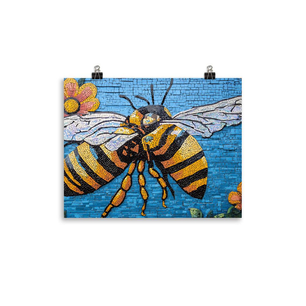 Manchester Bee and Flower Mural Art Tribute Poster - Oh Posters