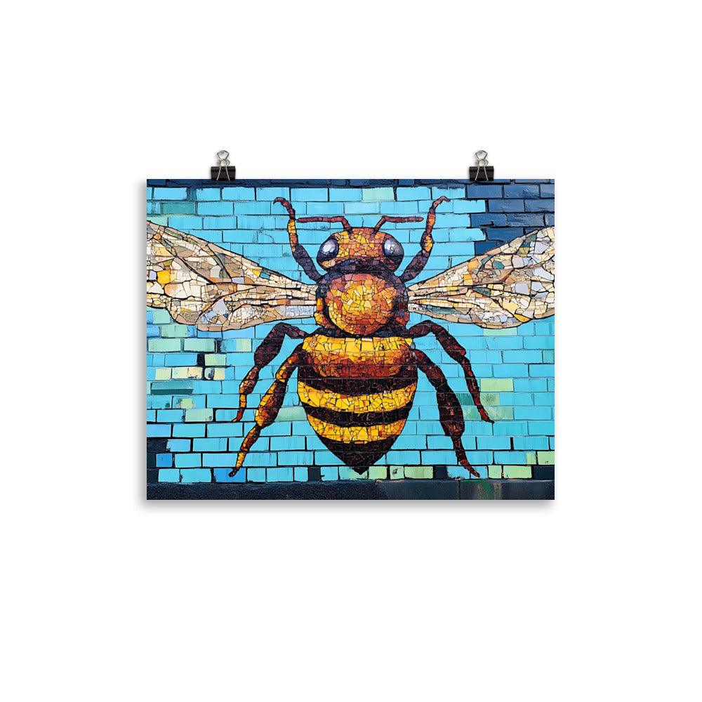 Manchester Iconic Bee Street Art Tribute Vibrant Urban Mural Poster - Oh Posters