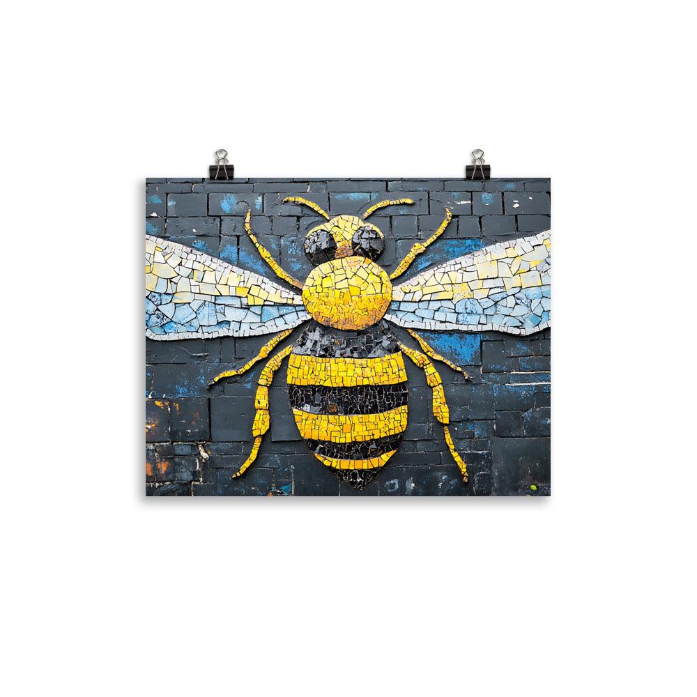 Manchester Worker Bee Mosaic Tribute Poster - Oh Posters