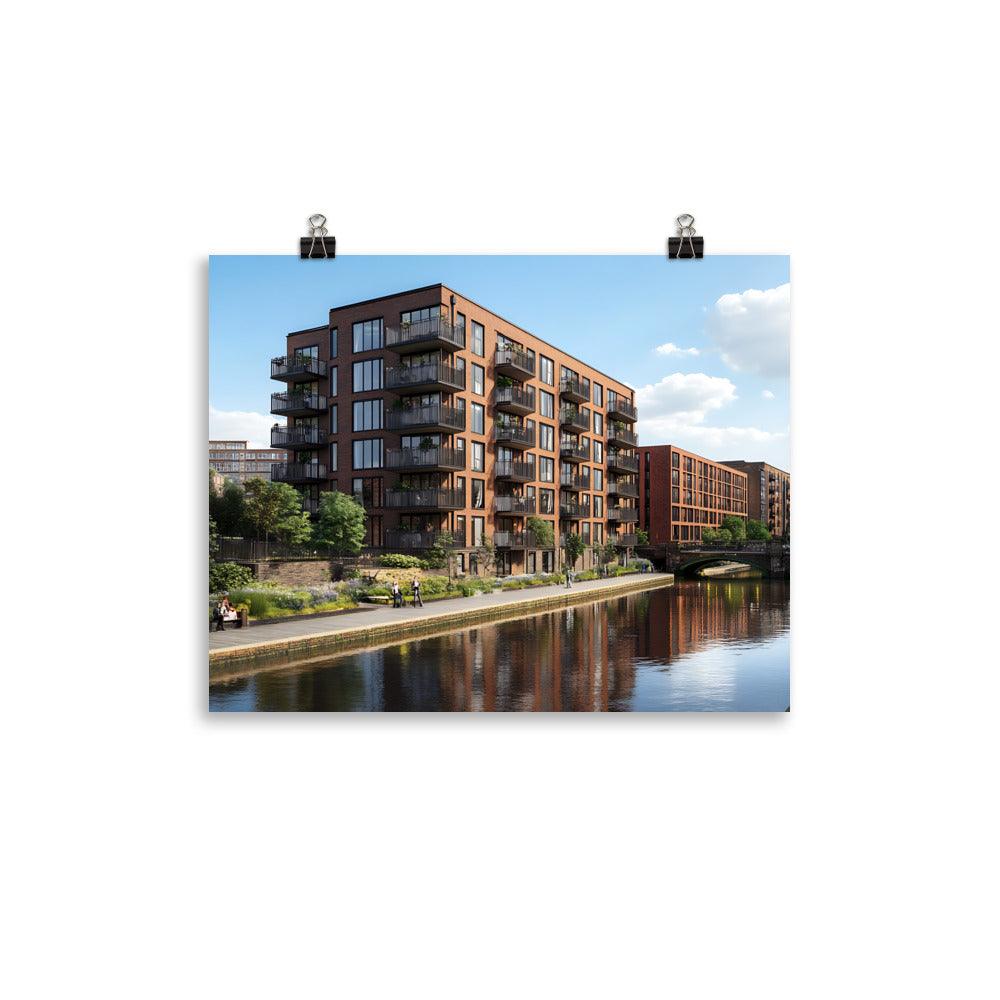 Manchester Canal Side Living Serenity Architecture Poster - Oh Posters