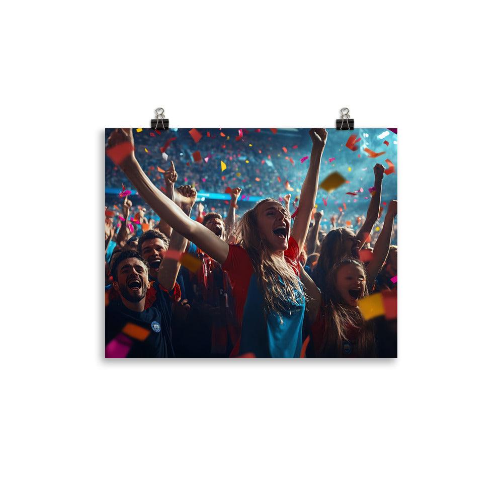 Manchester Football Celebration Crowd Energy and Excitement Poster - Oh Posters