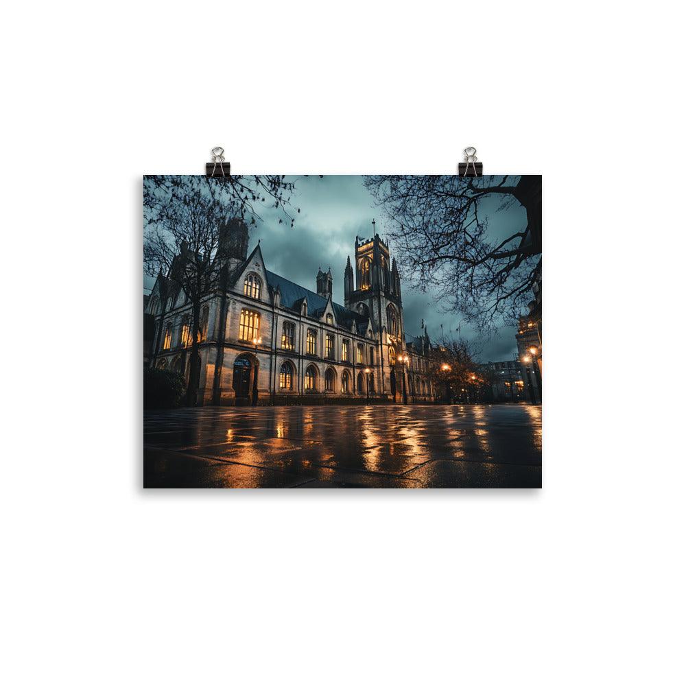Manchester Gothic Night Architecture Poster - Oh Posters