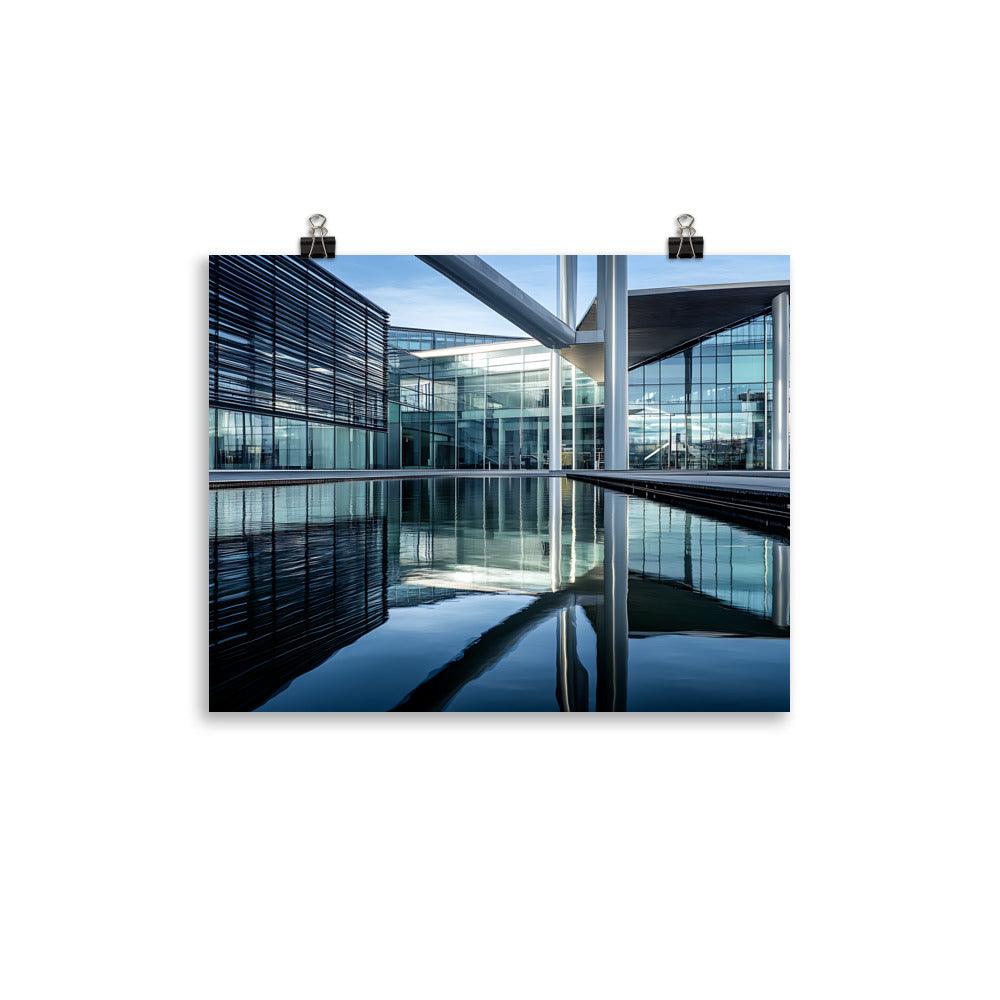 Contemporary Manchester Architecture Reflection Aesthetic Poster - Oh Posters