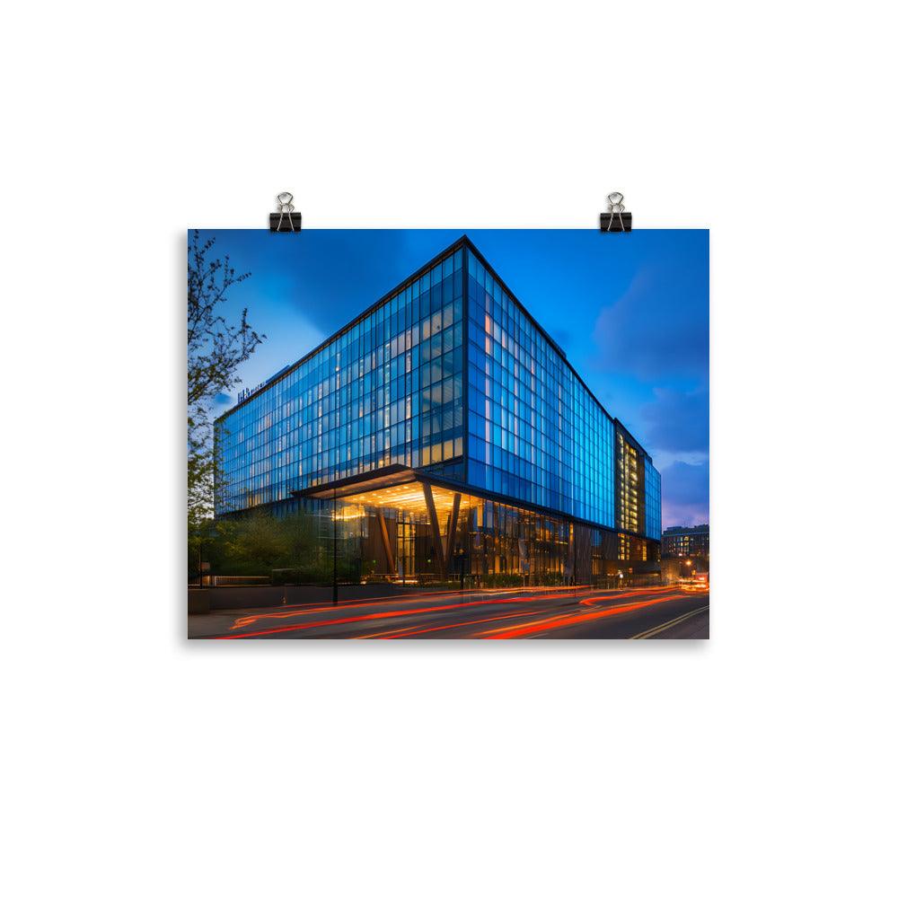 Manchester Modern Architecture Nightscape Poster - Oh Posters