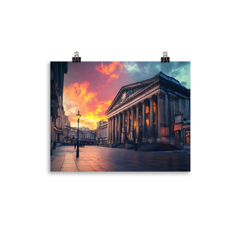 Manchester Cityscape at Dusk with Historic Architecture Poster - Oh Posters