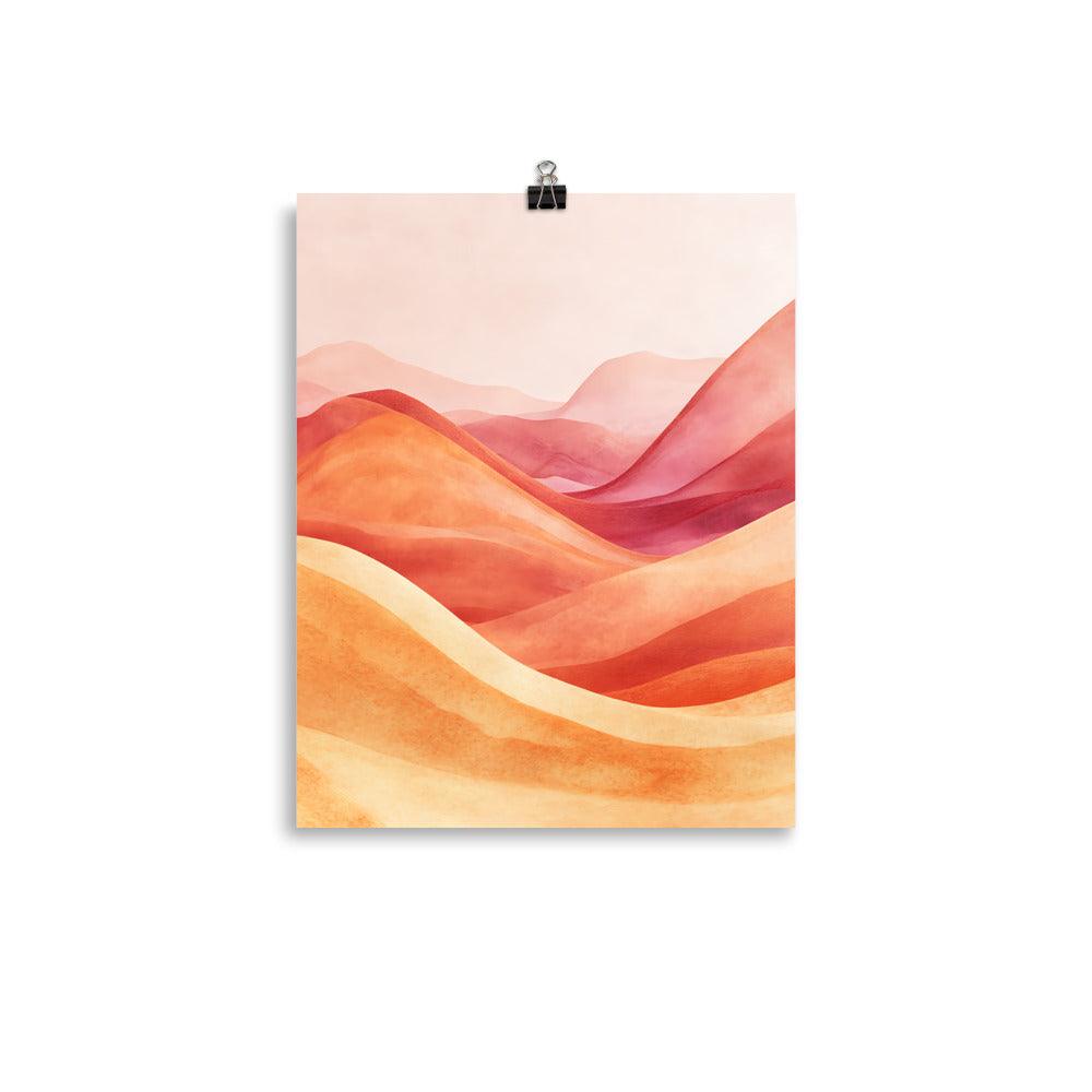 Boho Sunset Desert Waves for Nature Lovers Poster - Oh Posters