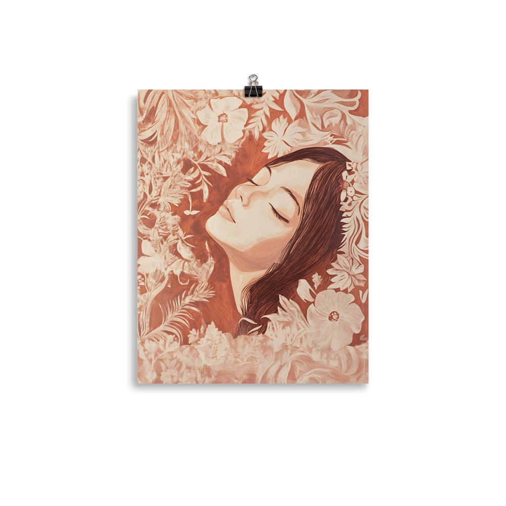 Boho Floral Serenity Dreamscape in Earthy Tones Poster - Oh Posters
