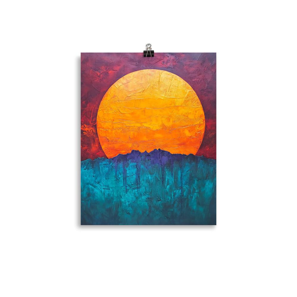 Boho Sunset Over Vibrant Horizon for Nature Lovers Poster - Oh Posters