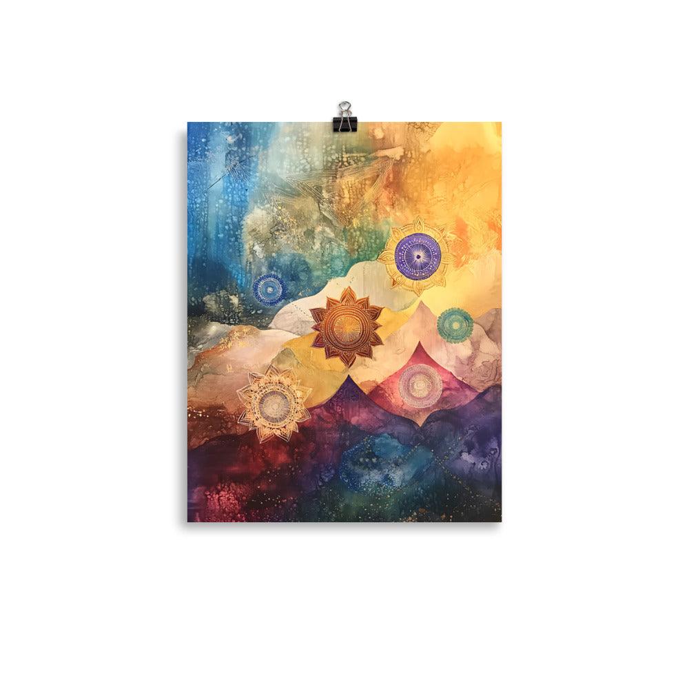 Boho Cosmic Mandala Dreamscape Serenity Art Poster - Oh Posters