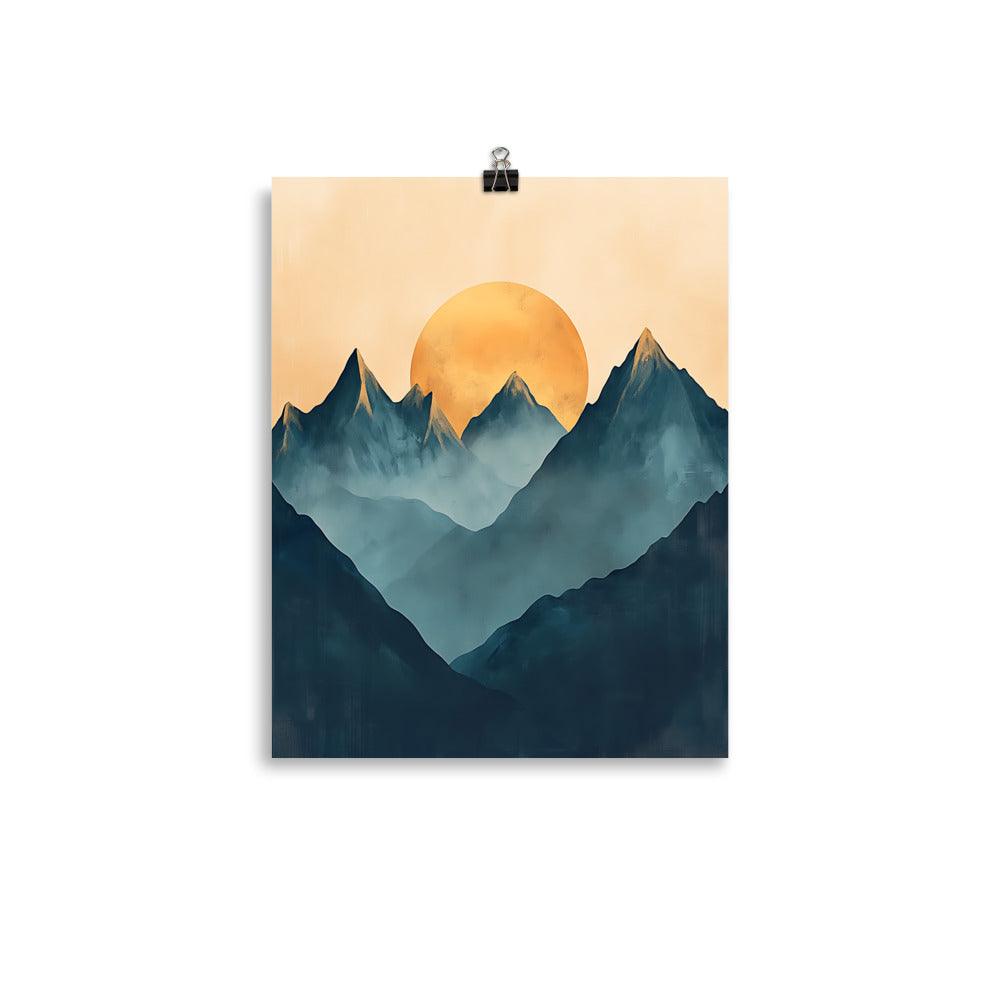 Boho Mountain Sunrise Serenity Canvas Art Poster - Oh Posters