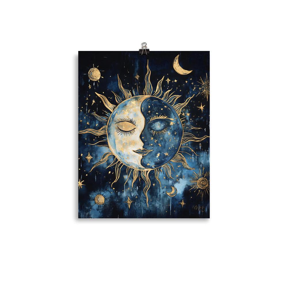 Celestial Sun and Moon Boho Magic Poster - Oh Posters