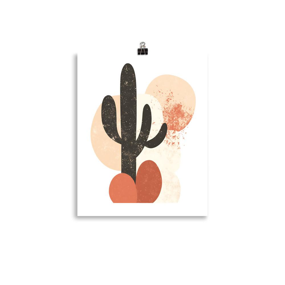 Boho Desert Cactus Minimalist Earthy Tones Poster - Oh Posters