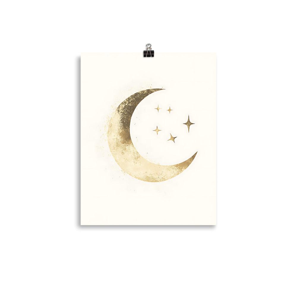 Boho Moon and Stars Celestial Vibe Poster - Oh Posters