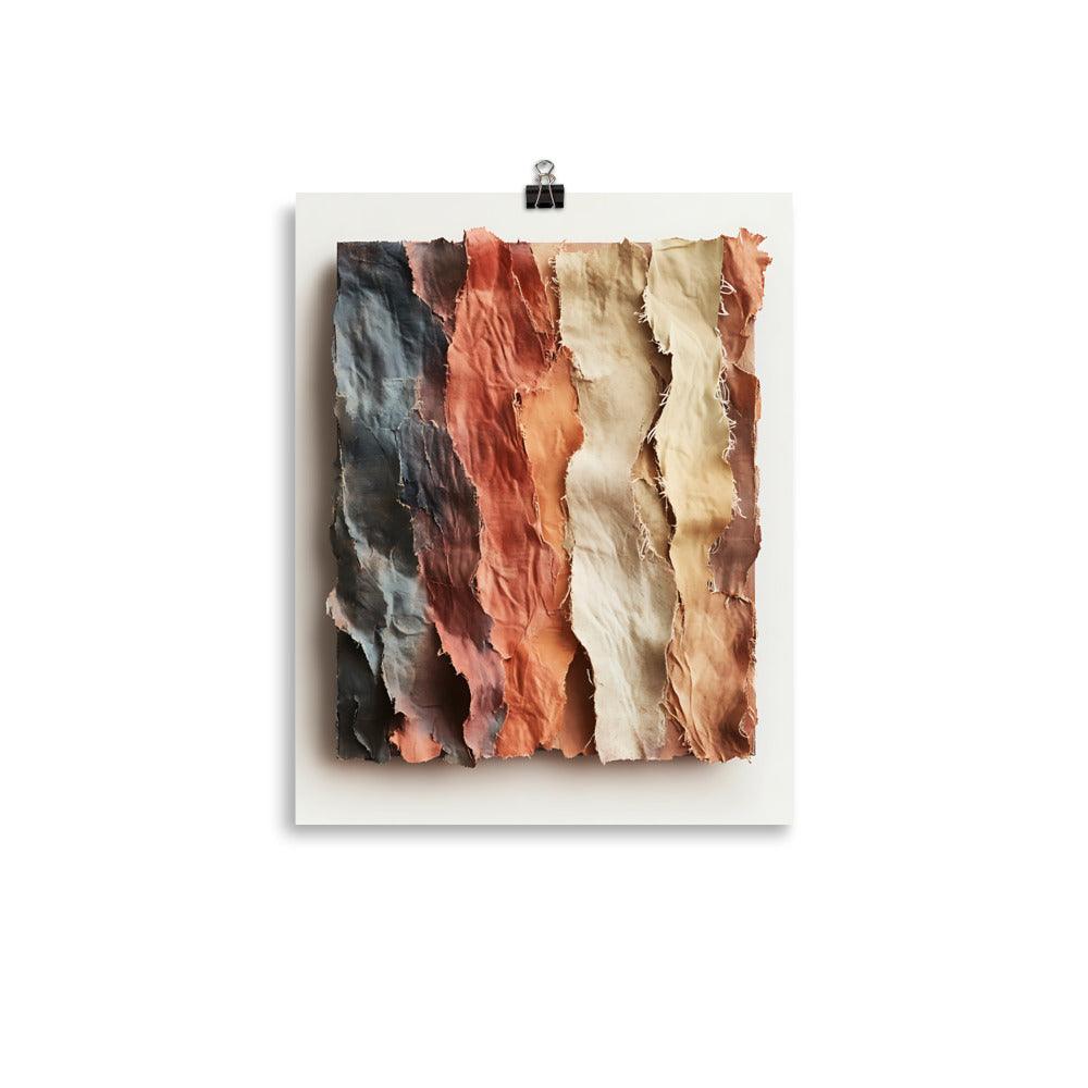 Boho Earthy Textured Stripes Vibes Natural Organic Tones Relaxed Aesthetic Poster - Oh Posters
