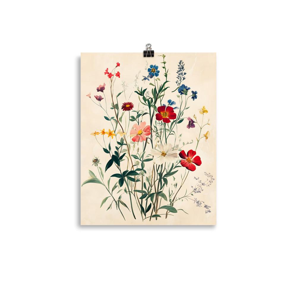 Boho Wildflower Bouquet Aesthetic Blissful Nature Inspired Poster - Oh Posters