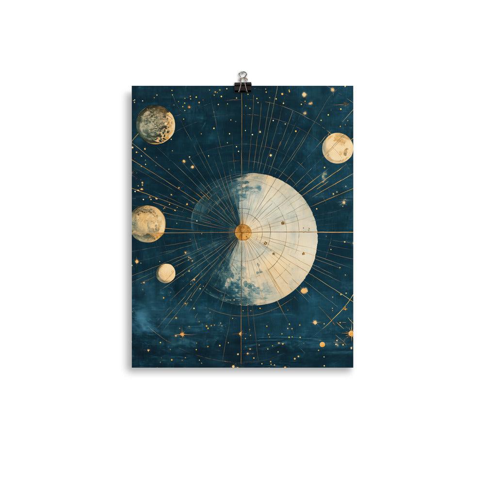 Boho Celestial Moon Phases Cosmic Exploration Poster - Oh Posters