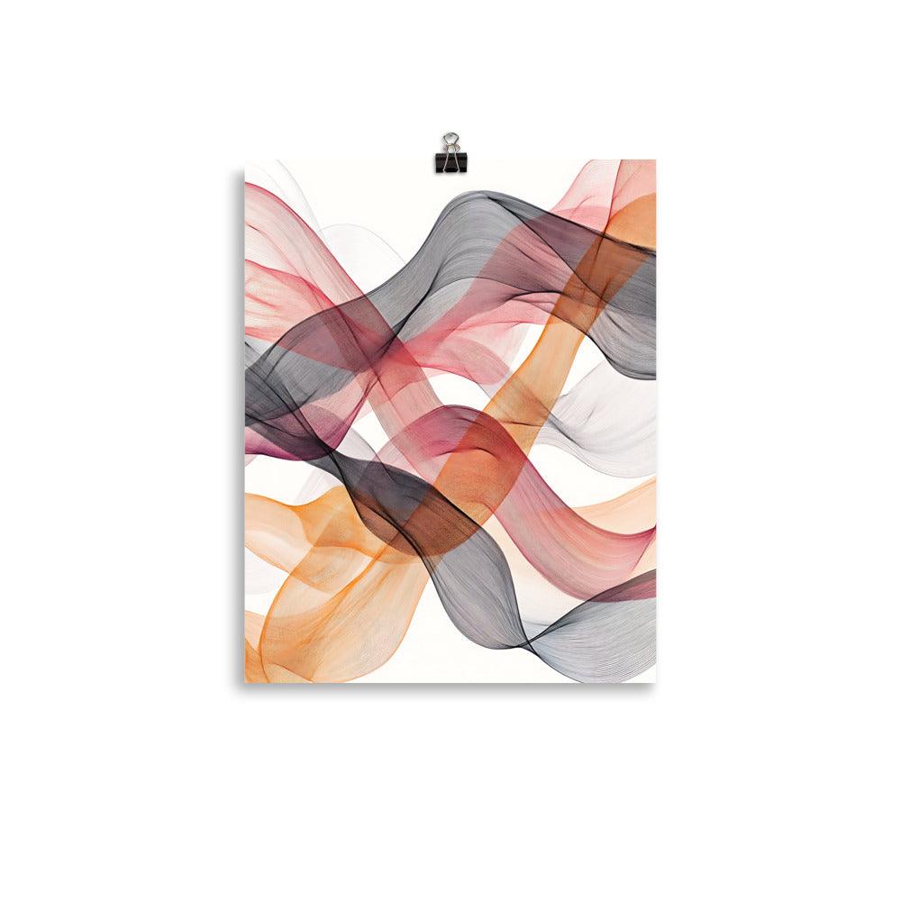 Boho Abstract Waves in Earthy Tones Poster - Oh Posters