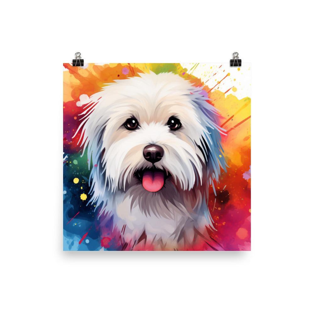 Coton De Tulear Radiant Watercolor Splatter Art Poster - Oh Posters