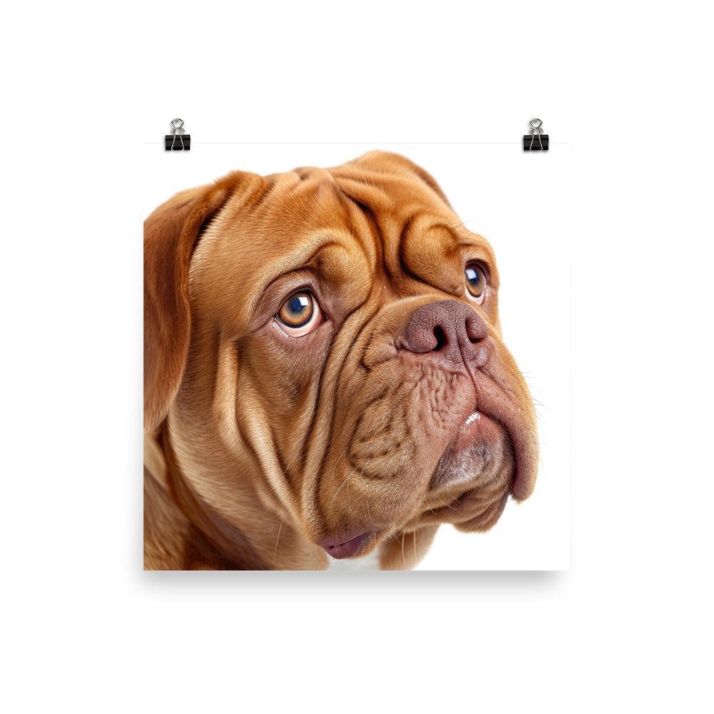 Dogue de Bordeaux Close-up Photorealistic Poster - Oh Posters