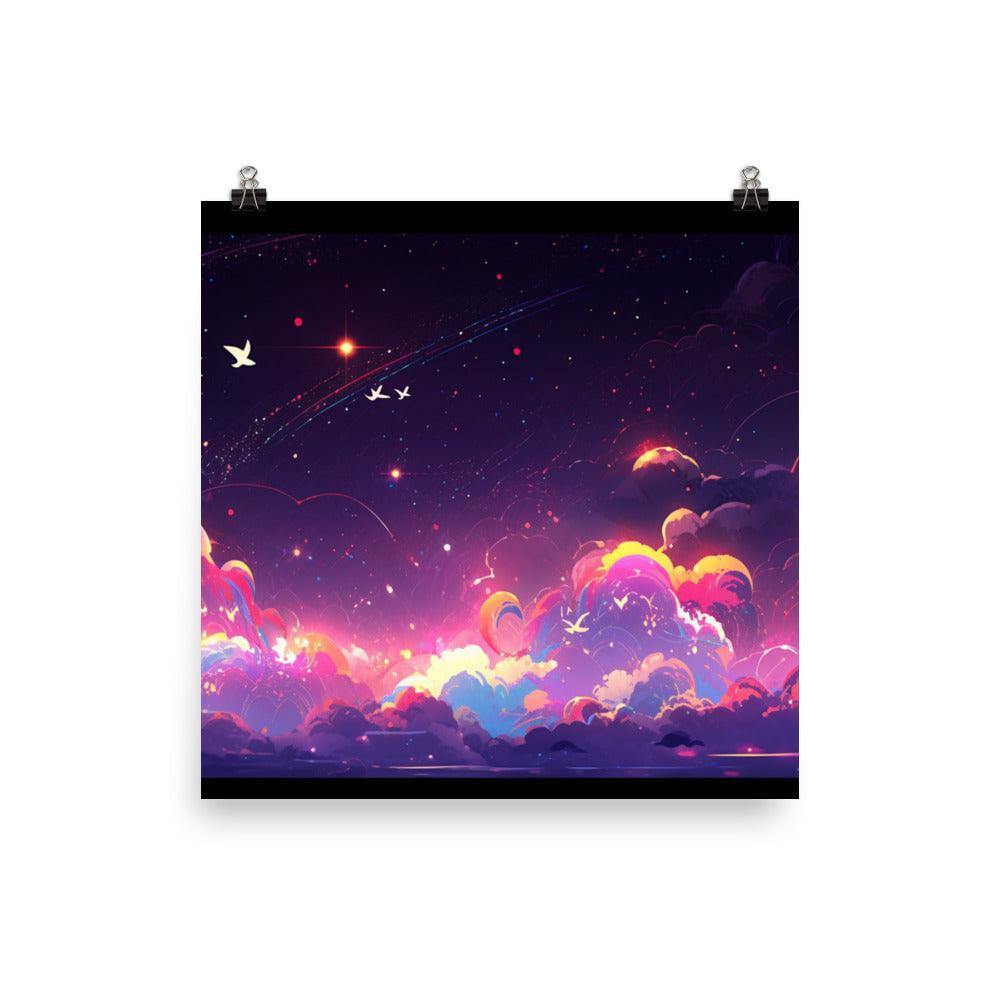 Dreamy Cosmic Dusk Scenery Digital Art Poster - Oh Posters