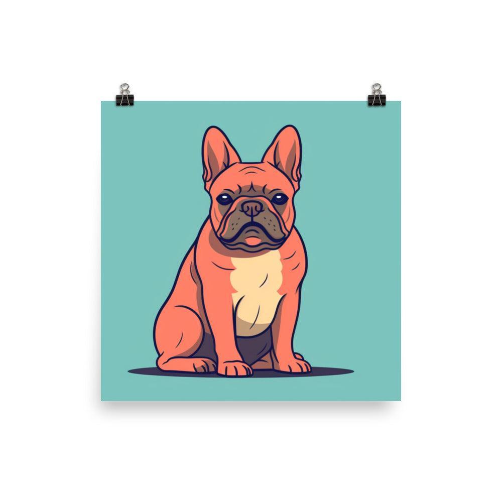 French Bulldog Simple Digital Drawing Poster - Oh Posters